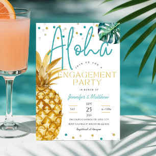 Invitación Partido de Compromiso Tropical de Luau Aloha Beach