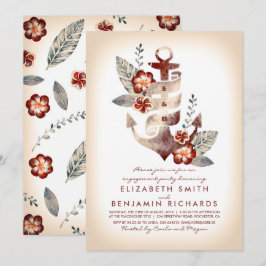 Invitación Partido de compromiso tropical náutico de Anchor B