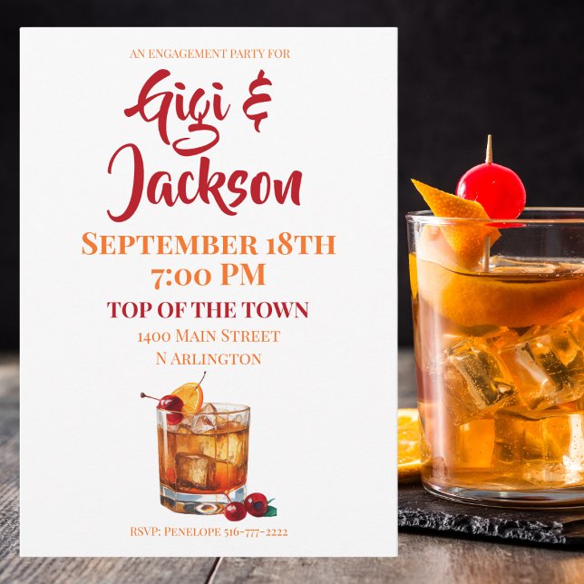 Invitación Partido de Compromiso vitorea cóctel de moda antig (Subido por el creador)