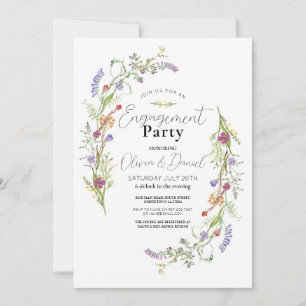 Invitación Partido de compromiso Wildflowers Floral Ditsy