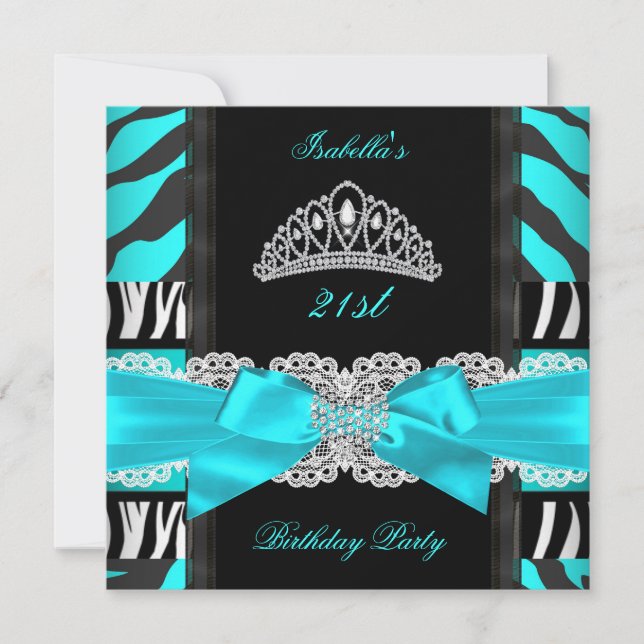 Invitación Partido de cumpleaños 2 Tiara blanco blanco negro  (Anverso)