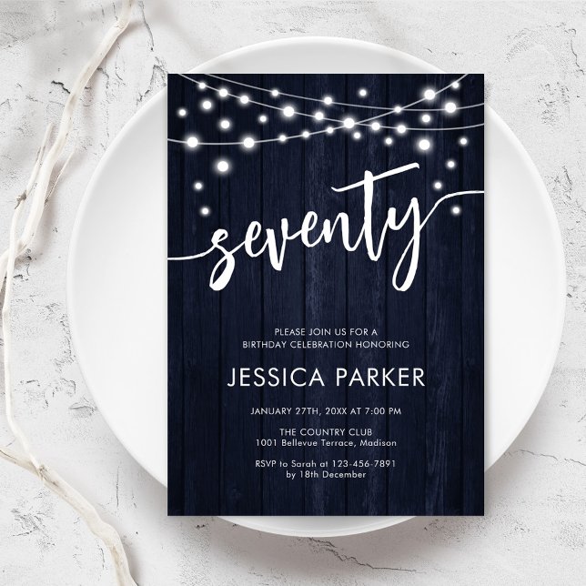 Invitación Partido de cumpleaños 70 de la Marina Rustica Blan (Subido por el creador)