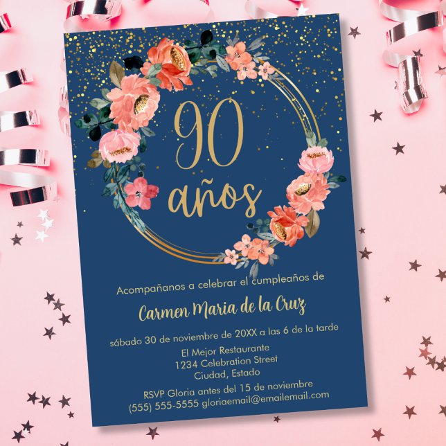 Invitación Partido de cumpleaños 90 de la Elegancia Azul Espa (Subido por el creador)