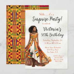 Invitación Partido de Cumpleaños Africano-Estadounidense Kent