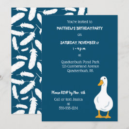 Invitación Partido de cumpleaños azul de la Marina del Pato B