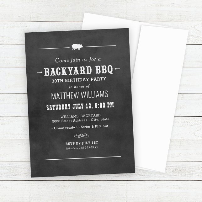 Invitación Partido de cumpleaños BBQ en el patio trasero del  (Subido por el creador)