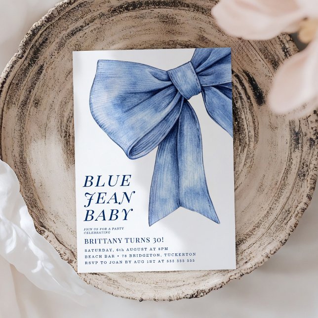 Invitación Partido de cumpleaños Bow Denim (Subido por el creador)