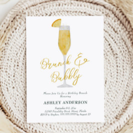 Invitación Partido de cumpleaños Brunch and Bubbly Mimosa
