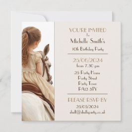 Invitación Partido De Cumpleaños chica Y Pony