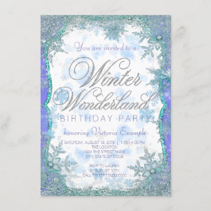 Invitación Partido de cumpleaños congelado en Winter Wonderla