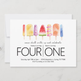 Invitación Partido de Cumpleaños Conjunto - Tema de Fiesta de