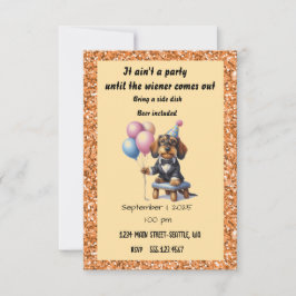 Invitación Partido de Cumpleaños Dachshund