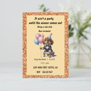 Invitación Partido de Cumpleaños Dachshund