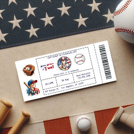 Invitación Partido de cumpleaños de All American Boy Baseball