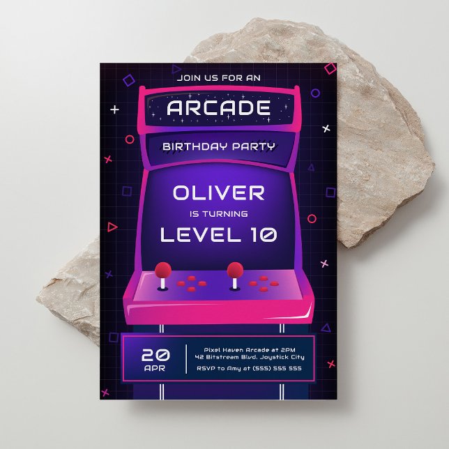 Invitación Partido de cumpleaños de Arcade Boy (Subido por el creador)