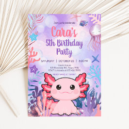 Invitación Partido de Cumpleaños de Axolotl