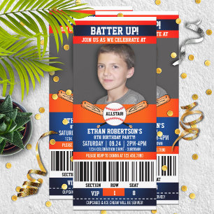 Invitación Partido de cumpleaños de béisbol con estilo de bol