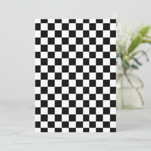 Invitación Partido de Cumpleaños de Black and White Checkered