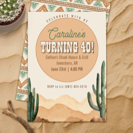 Invitación Partido de Cumpleaños de Cactus del Desierto del S