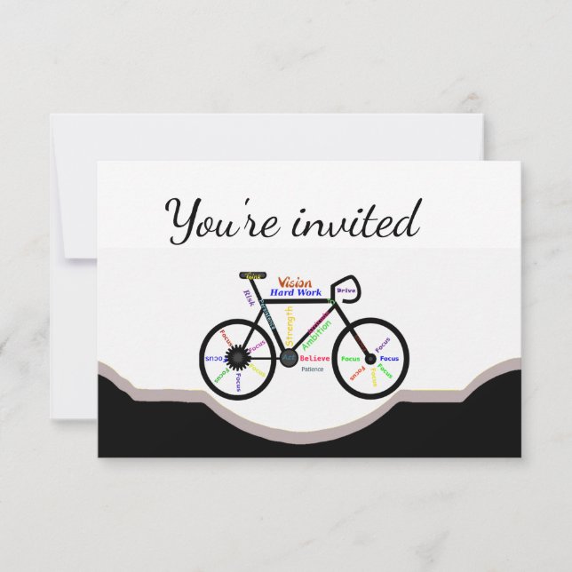 Invitación Partido de cumpleaños de ciclismo competitivo (Anverso)