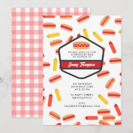 Invitación Partido de cumpleaños de comida rápida de perro ca