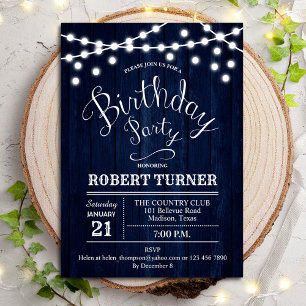 Invitación Partido de Cumpleaños de Cualquier Edad - Madera d