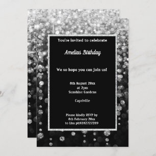 INVITACIÓN PARTIDO DE CUMPLEAÑOS DE DIAMANTE BLANCO NEGRO INV