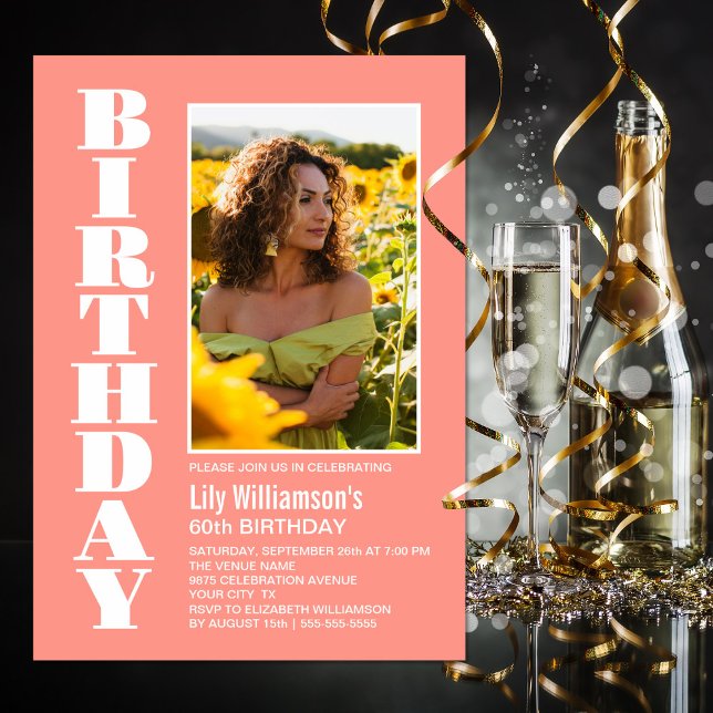 Invitación Partido de cumpleaños de foto blanca de cualquier  (Subido por el creador)
