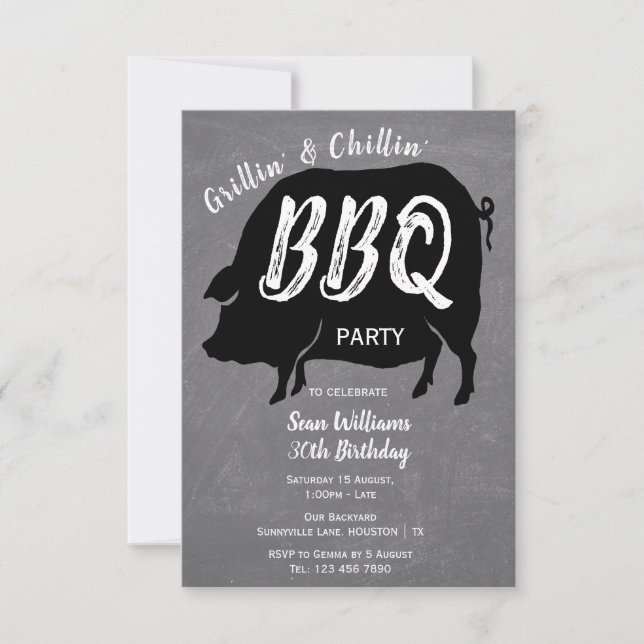 Invitación Partido De Cumpleaños De Grillín Y Chillin (Anverso)