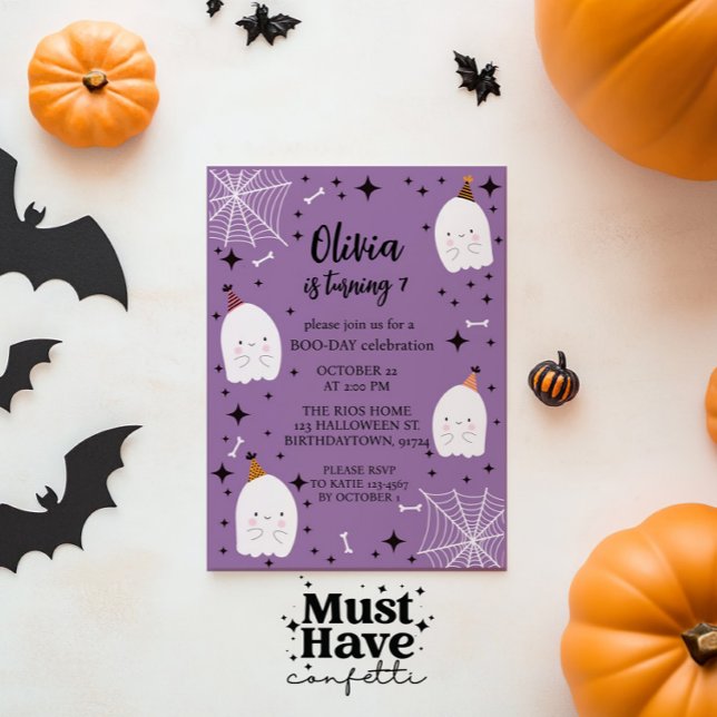 Invitación Partido de cumpleaños de Halloween chicas hace gal (Subido por el creador)