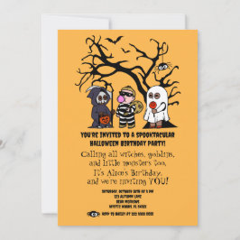 Invitación Partido de cumpleaños de Halloween de Halloween co