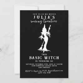 Invitación Partido de cumpleaños de Halloween de la Bruja Mod