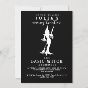 Invitación Partido de cumpleaños de Halloween de la Bruja Mod