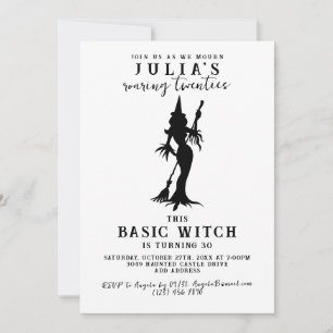 Invitación Partido de cumpleaños de Halloween de la Bruja Mod