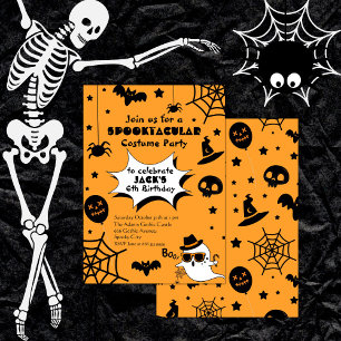 Invitación Partido de cumpleaños de Halloween Spooktacular en