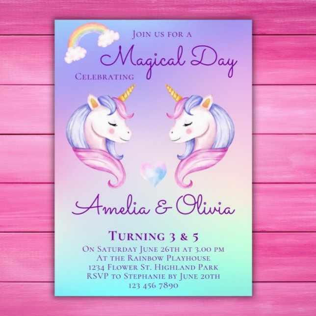 Invitación Partido de Cumpleaños de Hermanas Gemelas de Unico (Subido por el creador)