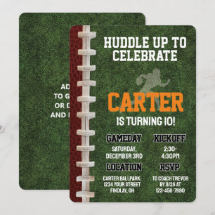Invitación Partido de cumpleaños de jugador de fútbol america