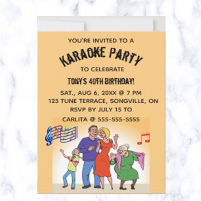 Invitación Partido de Cumpleaños de Karaoke Editable (Subido por el creador)