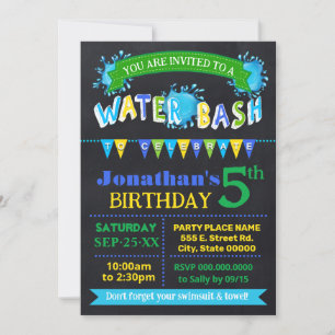 Invitación Partido de Cumpleaños de la Bash de Agua - Caldera