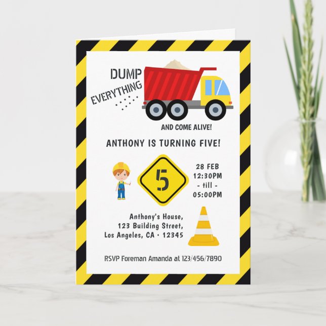 Invitación Partido de Cumpleaños de la Construcción (Anverso)