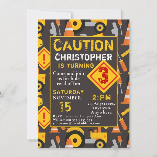 Invitación Partido de Cumpleaños de la Construcción (Anverso)
