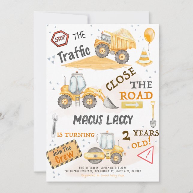 Invitación Partido de Cumpleaños de la Construcción (Anverso)