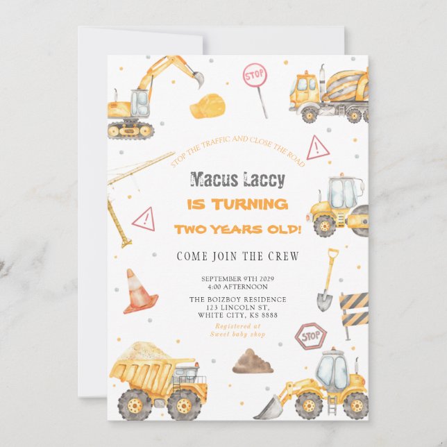 Invitación Partido de Cumpleaños de la Construcción (Anverso)