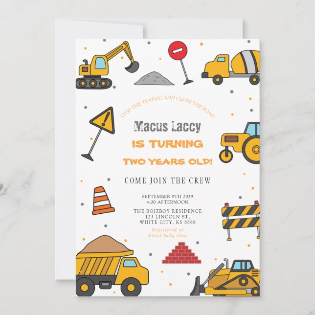 Invitación Partido de Cumpleaños de la Construcción (Anverso)