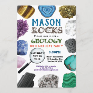Invitación Partido de Cumpleaños de la Geología Roca Cristale
