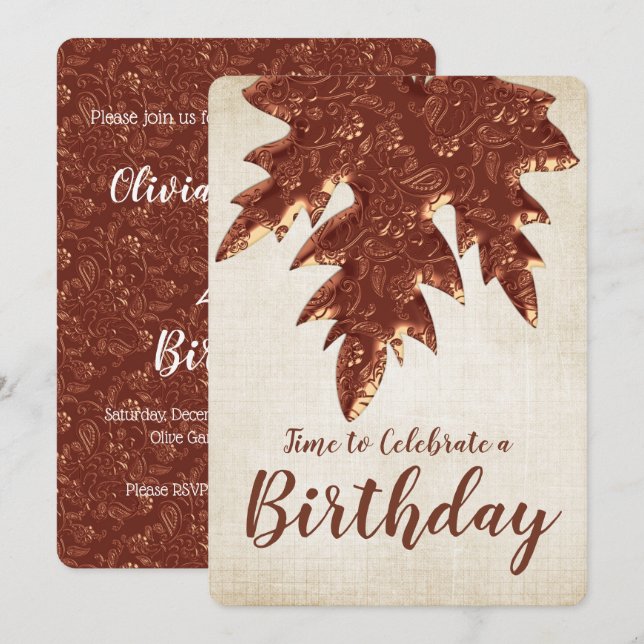 Invitación Partido de cumpleaños de la Leaf de la Temporada d (Anverso / Reverso)