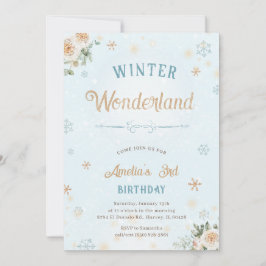 Invitación Partido de Cumpleaños de la Nieve Congelada, Chica