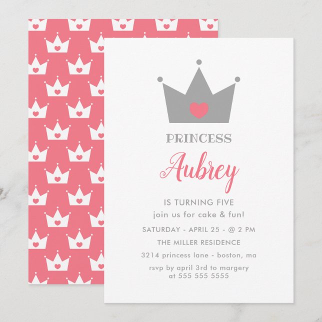 Invitación Partido de Cumpleaños de la Princesa Heredera de l (Anverso / Reverso)