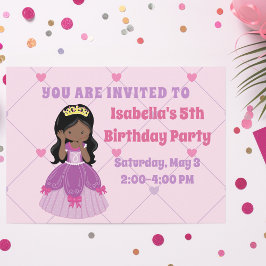 Invitación Partido de cumpleaños de la princesa norteamerican