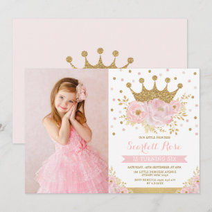 Invitación Partido de cumpleaños de la Princesa Real Floral d